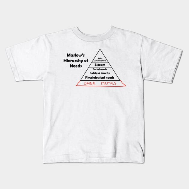 Maslow's Hierarchy of Dank Memes Kids T-Shirt by Cepea